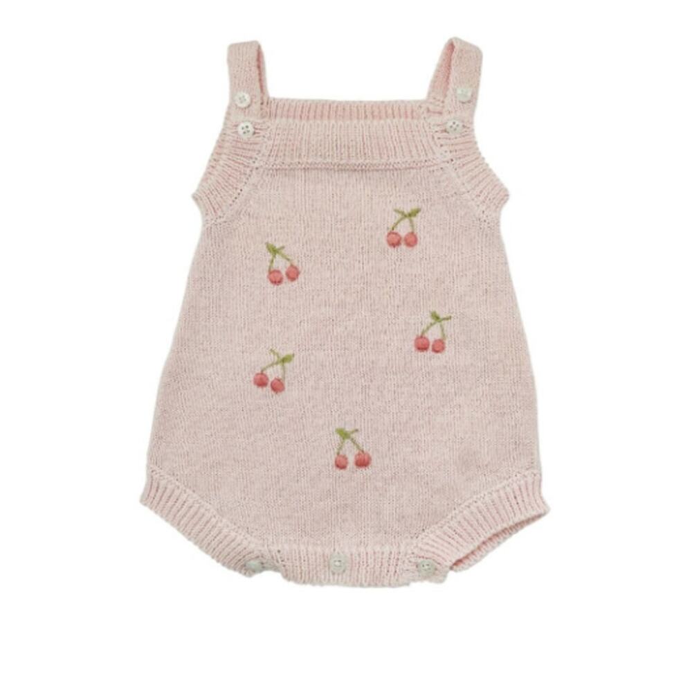 Tecomoabesos Cherry Short Knit Overall Pink Size 3M